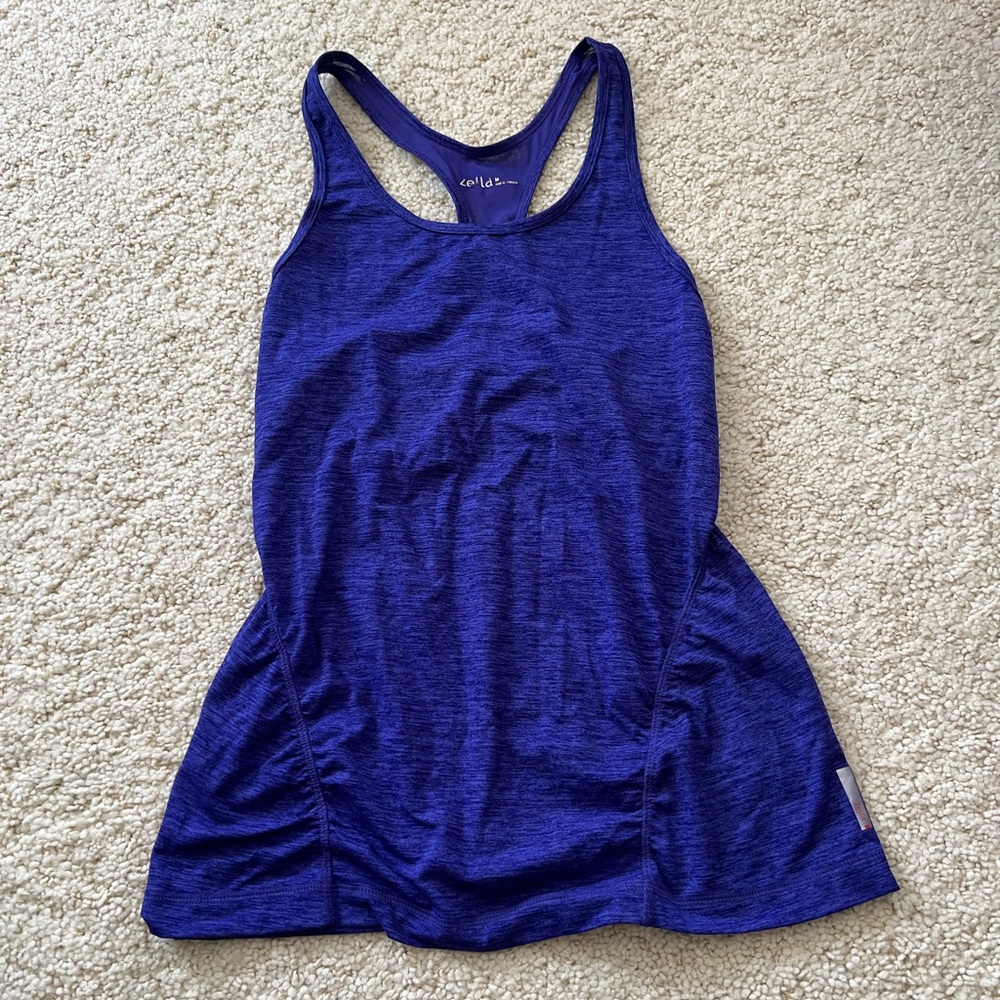 FINAL Zella racerback tank ruched net sheer purple - medium